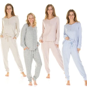 Ladies Brushed Pyjamas Long Sleeve Pyjama Set Size 8-22 - Picture 1 of 27