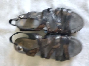 Sandalias de cuña Dansko Dani bronce con estampado de piel de serpiente 37/6,5-7 - Imagen 1 de 9