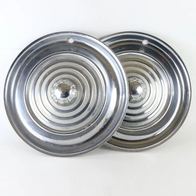 Lot Of 2 Vintage 1956 Oldsmobile Custom Cruiser Metal Wheel Hubcap 15.5" - Image 1 of 4