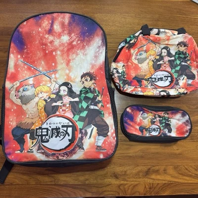 Demon Slayer Anime Graphic Backpack Set Pencil Pouch Insulated Lunchbox - Image 1 of 4