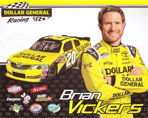 2013 Brian Vickers Dollar General Toyota Camry NASCAR Nationwide postcard Cover