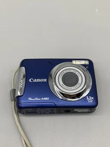 Canon PowerShot A480 10.0MP 3.3x Optical Zoom NO BATTERY Camera Blue - Fair - Picture 1 of 6
