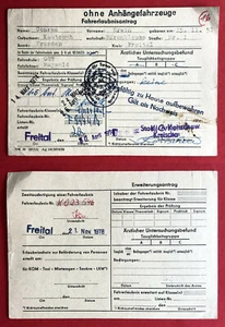 antigua solicitud de permiso de conducir sin remolque FREITAL de 1974 (71740 - Imagen 1 de 1