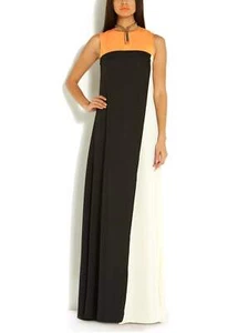 Maxi vestido para mujer AQ/AQ bloque de color skelta Reino Unido 10 L - Imagen 1 de 3