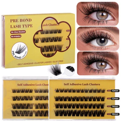 MARKENLOS Kleber-Freies Cluster Lashes Extensions Selbstklebende Falsche Wimpern B↓ ↑