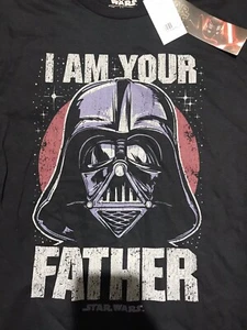 Star Wars I Am Your Father Darth Vader Graphic Black T-Shirt Size Medium NEW - Picture 1 of 4