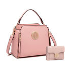 Women Zipper Around Shoulder Bags Ladies Handbag Crossbody Bag+purse 2pcs Set