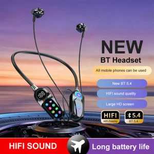 Auriculares Bluetooth 5.4 Banda para el Cuello Auriculares Inalámbricos Pantalla LED Deportes - Imagen 1 de 25