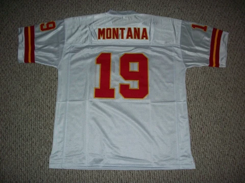 JOE MONTANA Unsigned Custom Kansas City White Sewn Football New Jersey Sze S-3XL Cover