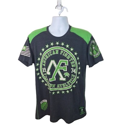 Camiseta Oficial American Fighter Athletic Premium Gris/Verde Talla XL Foto 1 de 4