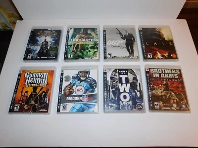 PLAYSTATION 3 PS3 GAME LOT x8 - BATMAN Uncharted GUITAR HEO 3 Lair 007 MORE! - Image 1 of 4