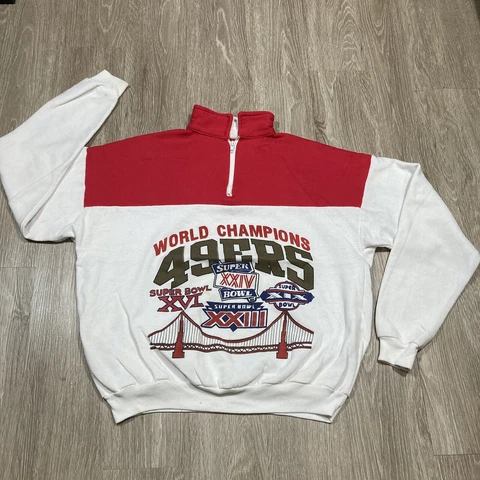 Vintage 90s San Francisco 49ers Sweater XL Super Bowl Champions Champ Pullover Cover