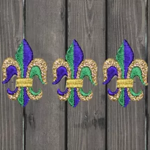 Fleur De Lis Embroidered Patch — 3-Pack — Iron On - Picture 1 of 1