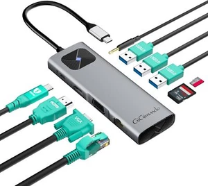 10 in 1 USB Typ C Hub 4K/60Hz HDMI SD/TF USB 100W Ladegerät Adapter für MacBook - Bild 1 von 26