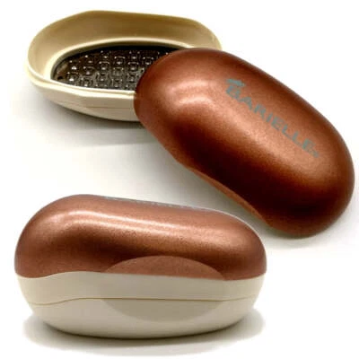 Barielle Portable Oval Gold & White Clamshell Foot File / Foot Rasp - Image 1 of 4