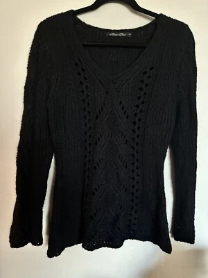 Suéter Bisou D’eve Negro Profundo Estilo Crochet Tejido Abierto Manga Larga Talla M/L Foto 1 de 4