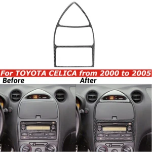 Panel de consola central de fibra de carbono cubierta envolvente embellecedor para Toyota Celica 2000-05 - Imagen 1 de 12