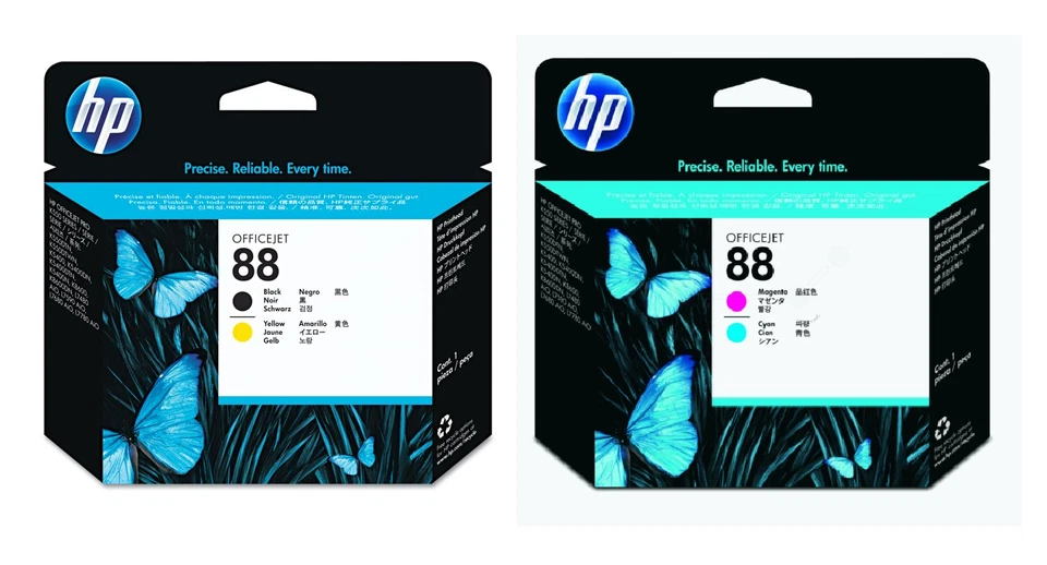 Cabezales de impresión originales HP 88 negro/amarillo + cian/magenta C9381A + C9382A - IVA inc