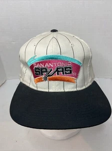 Vintage seltene NBA San Antonio Spurs Starter Nadelstreifen Druckknopflasche Mütze Basketball - Bild 1 von 12