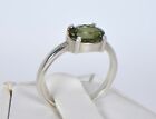 MOLDAVITE Glass Beautiful Faceted Ring - Size 5.5 - TOP METEORITE Jewelry