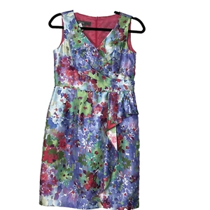 Donna Ricco Dress Womens 6 Petite  Floral Sleeveless Back Zip - Picture 1 of 15