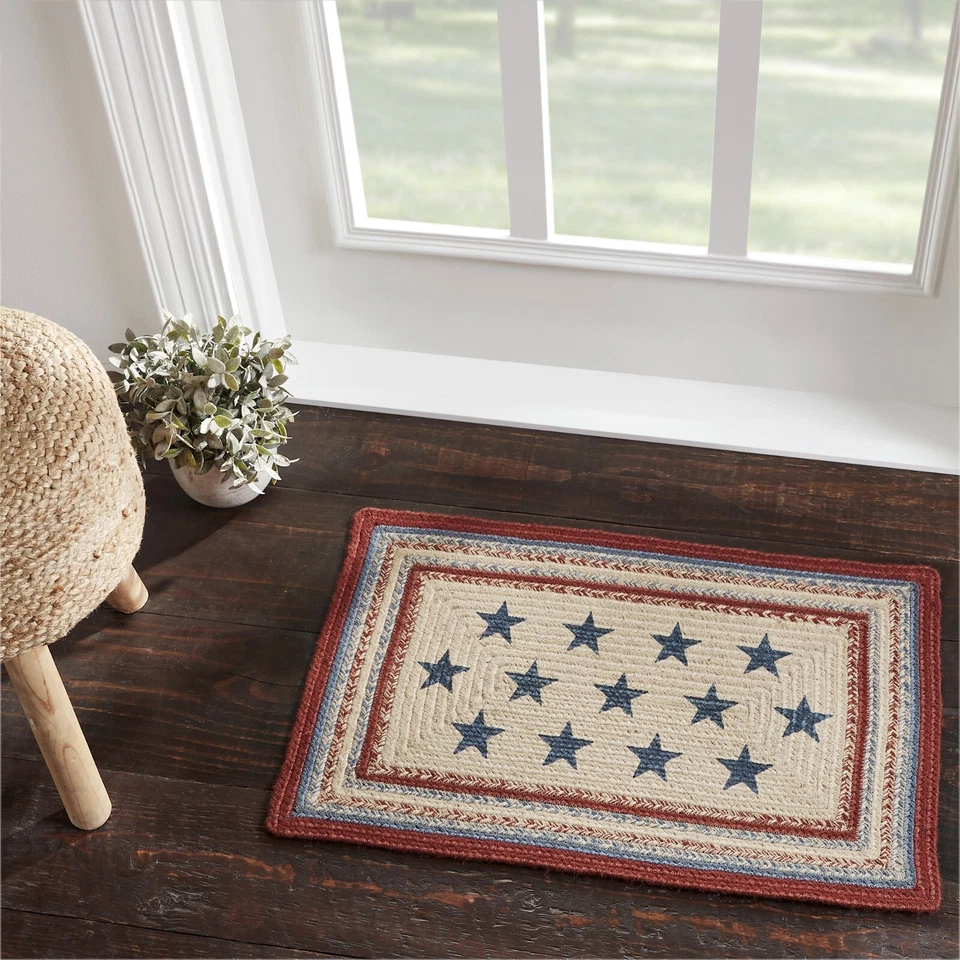 VHC Celebration Jute Rectangle Rug 20x30 Americana Farmhouse