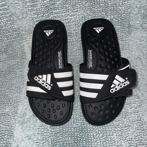 Adidas Supercloud sandali neri slide uomo taglia 7 morbidi asciugatura rapida comodi