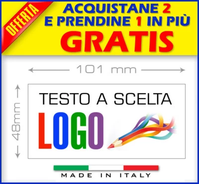 MONDO ETICHETTE 12 ETICHETTE ADESIVE BIANCHE PERSONALIZZATE BOLLINI COLLA PERMANENTE 101X48 MM