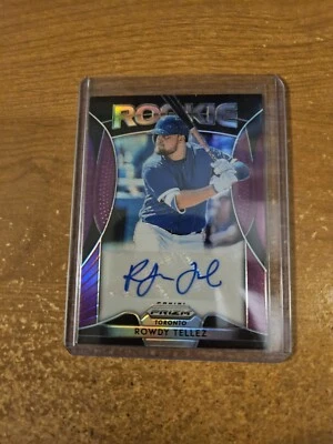 2019 PANINI PRIZM BASEBALL 38/50 PURPLE ROOKIE AUTO #RA-RT ROWDY TELLEZ RC NM/M - Image 1 of 2
