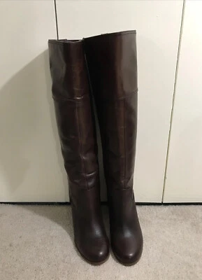Report Women’s Nordstrom Brown Leather Thigh High Boots/ Shoes Size 8.5 $198.95 - Image 1 of 4
