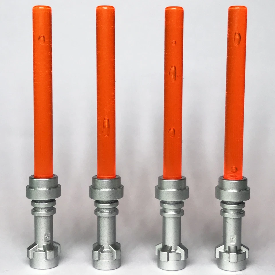 LEGO® Star Wars Translucent Orange Lightsaber Jedi & Sith Weapon Part x 4 - Image 1 of 1