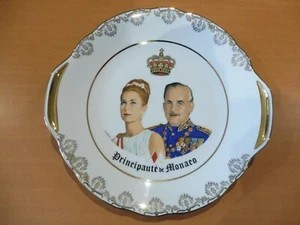SUPERBE PLAT GATEAU PRINCIPAUTE DE MONACO - PORCELAINE NEUVE ! 27.5 CM - Picture 1 of 3