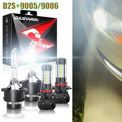 For Acura TSX 2009-2014 Combo 4x HID/LED Headlight Low Beam + Fog Light Bulbs 6K - Image 1 of 4