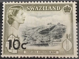 1961 - Swaziland - 10c on 1/- Black and Deep Olive - Mounted Mint - SG73 - Picture 1 of 1