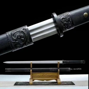Chinesischer Glücksdrache Phönix Schwert Kohlenstoffstahl zweischneidig scharf JIan Katana  - Bild 1 von 10