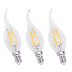 3pcs Edison Bulbs 4W Flame Filament Candle Light Bulbs E14 Filament Bulbs UK - Picture 1 of 12