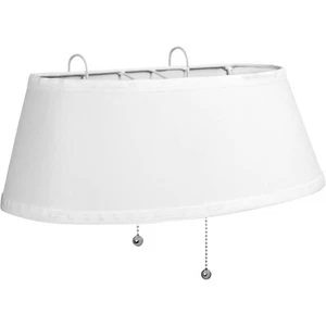 Bandwagon Double Headboard Bedroom Reading Lamp White Shade Chain Pull 40 Watt - Picture 1 of 2
