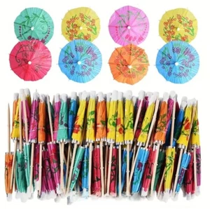 25 Stück Cocktail Schirmchen Retro Papierschirmchen Silvester Party Bunt Zubehör - Bild 1 von 5