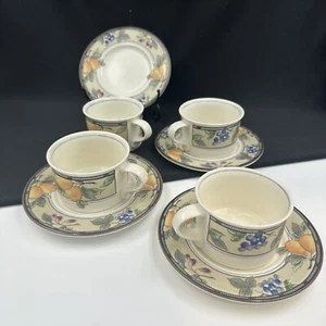 "Juego de 4 tazas planas y 6 platillos de 5/8"" Mikasa Intaglio Garden Harvest CAC29" - Imagen 1 de 21