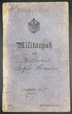 Late WWI German Army Militärpass / Militarpass - 370th Inf Reg - 1918 - Image 1 of 4