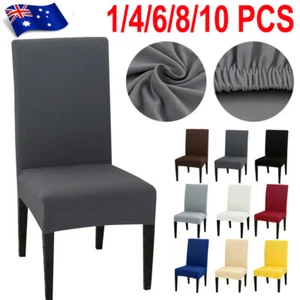 UP 10 Pcs Dining Chair Cover Stretch Removable Slipcover Washable Banquet Event - Picture 1 of 14
