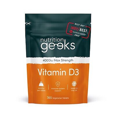 Vitamin D 4000IU Tablets | 365 Vitamin D3 Supplements Max Strength, 12 Months • 8.71£