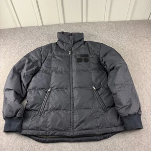Diesel Jacket Mens Large Black Down Puffer Nylon Quilted Winter Coat Zip Up Warm - Picture 1 of 13