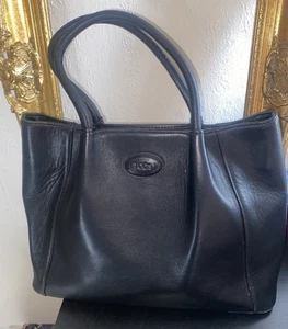Tod’s - Vintage Black Leather Bag - 2 handle tote - Picture 1 of 7