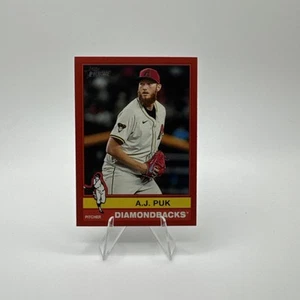 2025 Topps Heritage A.J. Puk High #490 Red Boarder Parallel SP Diamondbacks - Bild 1 von 2