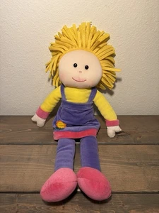 "Vestido púrpura de pelo amarillo raro de peluche de muñeca de trapo Tops Rag 1999 20"" *Ver descripción*" - Imagen 1 de 11