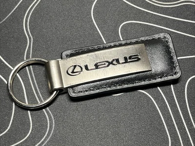 LEXUS OEM Black Leather Key Chain Ring Dealer Lexus of Roseville, CA  Logo - Image 1 of 3