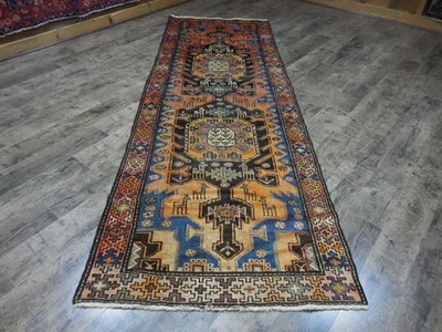 Geometric Turkish Vintage Rug,Turkish HandMade Anatolian VillageRug 3.4x9.10 Ft - Image 1 of 4