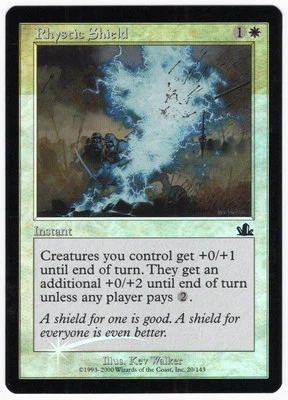 Rhystic Shield 2000 Prophecy SHIFTED FOIL MISPRINT White Instant MTG NM AZ2 - Image 1 of 2