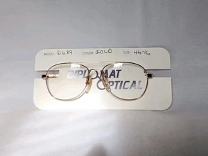 Diplomat Optical D689 Brillengestell Gold 46□16-135 Federscharniere - Bild 1 von 5